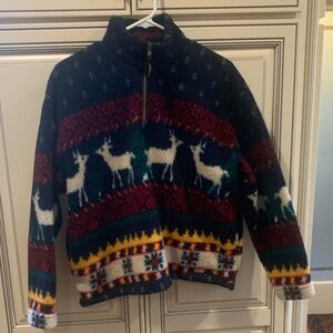 Multicolor Sweater with Reindeer Pattern
